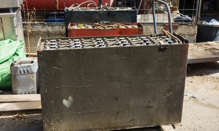 old forklift battery